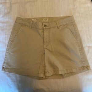 Ana Mid Rise Khaki Twill Shorts
